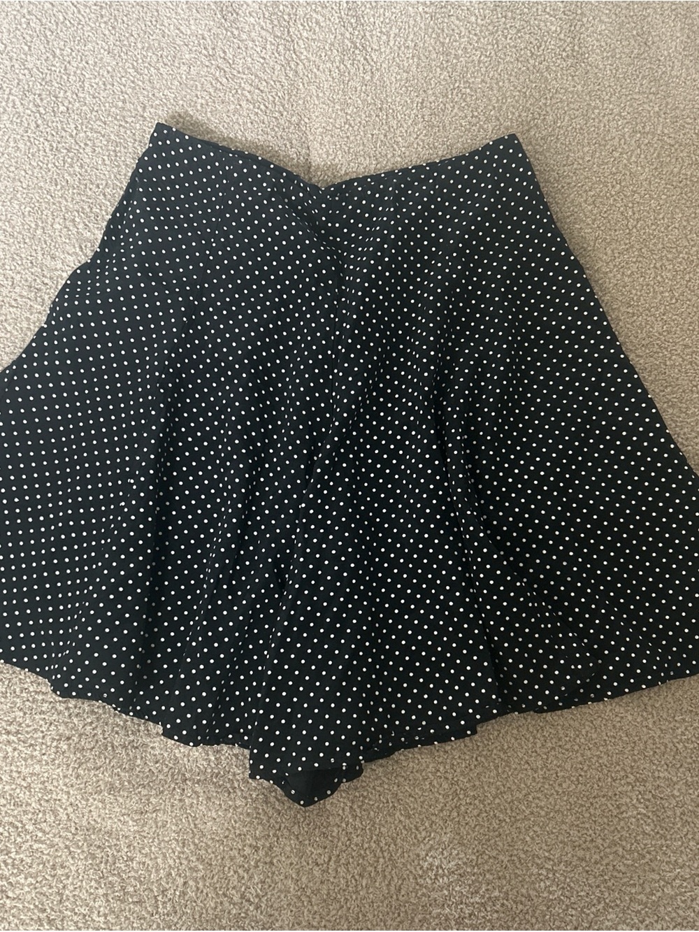 Black Polka Dot Faux Skirt